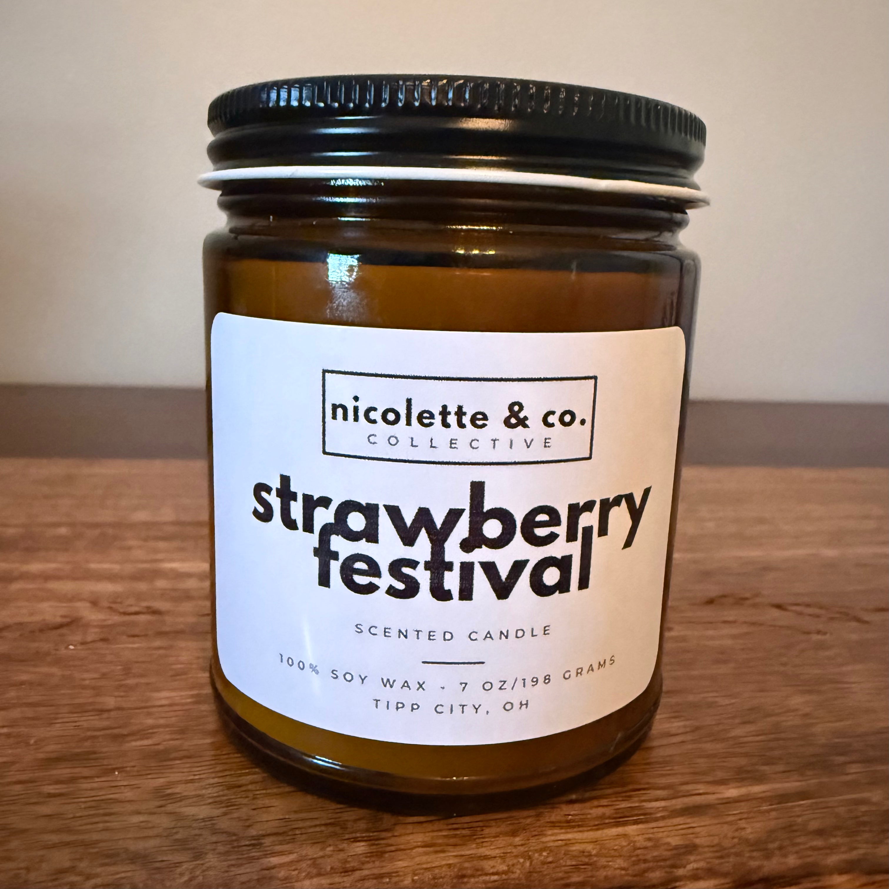 strawberry festival candle